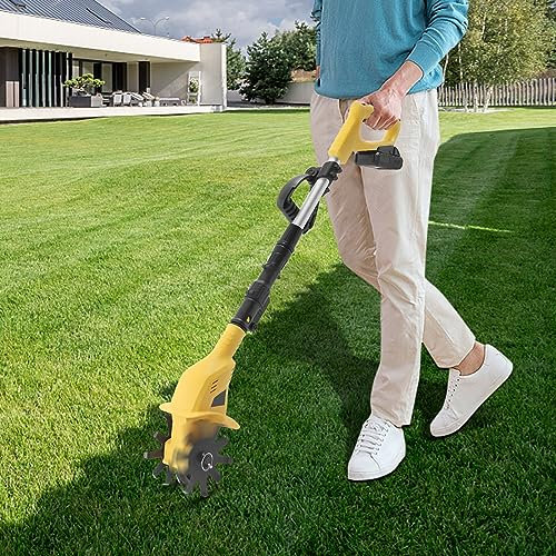 Zappa da giardino coltivatore elettrico da giardino, micro fresa per pavimenti, fresatrice da giardino, fresa per pavimenti elettrici, piccolo coltivatore con batteria e caricatore, per allentare il