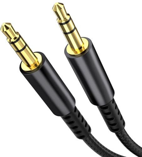 Aux Kabel,Audio Kabel 3,5mm Klinke auf Klinke Stereo klinkenkabel 3,5 [1,2M] Nylon Geflochtenes Klinkenkabel für Autoradio,Kopfhörer,PC,Handy,Tablet,Stereoanlage,MP3/MP4 Player,Lautsprecher Schwarz