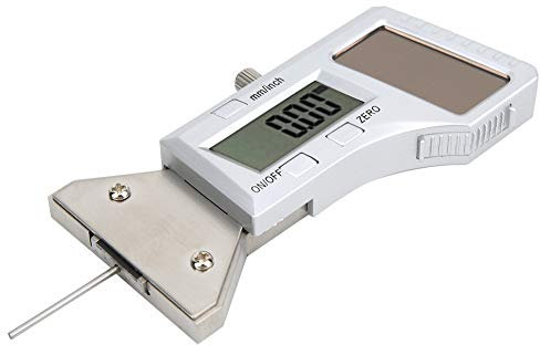 Medidor de Profundidad de la Banda de Rodadura del Neumático Calibrador Digital de Profundidad del Neumático con Energía Solar, Regla de Medición de Acero Inoxidable de 0,25 Mm