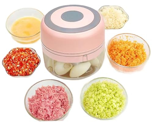 Clear USB Gurlic Grinder elektrisk vitlökshackare, 100 ml löstagbar vitlökshackare mini grönsakshacker för vitlök, ingefära, chili, grönsaker