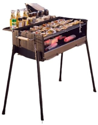 Barbecue Portable Barbecue Grill Cour Grill Barbecue extérieur Barbecue au Charbon de Bois Outil de Gril Cuisse d'agneau grillée au Charbon de Bois Barbecue Portable (E)