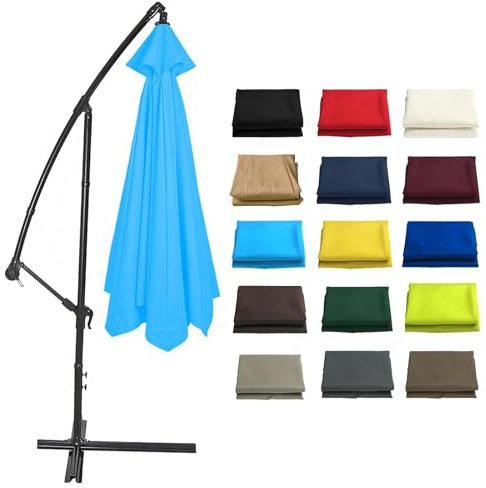 Toit de rechange imperméable pour terrasse, jardin, cour, plage, marché, toile de protection solaire durable pour parasol de terrasse, 2,0 m/2,7 m/3,0 m, grande taille, rouge, 2,0 m/6 baleines