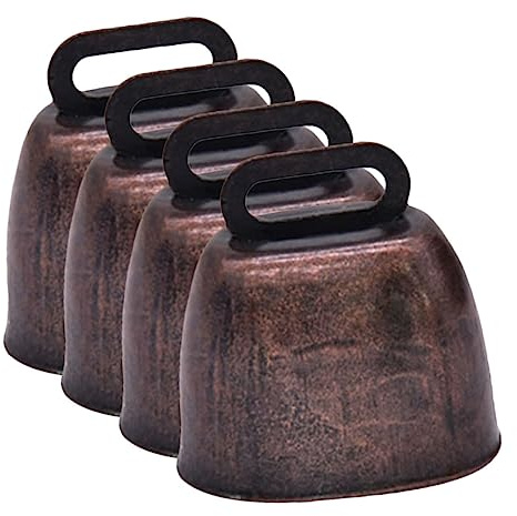 VICASKY 4pezzi Campanaccio Per Mucche in Ferro Campana Rumorosa Per Bovini Ornamento Anti-smarrimento Per Eventi Sportivi e Agricoli