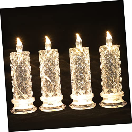 NUOBESTY 4Stücke Batteriebetriebene LED Kerzenleuchten Mit Rosé Flammenlose Hochzeitskerzenlicht Für Stimmungsvolle Raumdekoration Dekoratives Licht Für Feierlichkeiten Und Zuhause