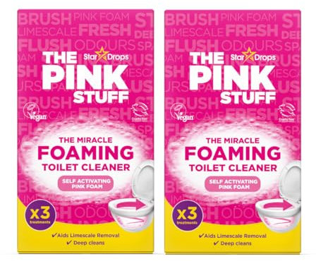 The Pink Stuff Limpiador Espumoso para Inodoros en Polvo, 6 Sobres x 100g, Miracle