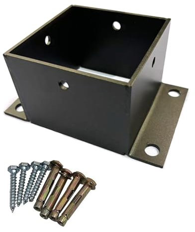 Supporto per palo, Supporti Per Pali Di Recinzione In Legno, Base Per Pali Rialzati Commerciali Da Avvitare Per Terrazze Pergole Cartelli Cassette, Postali Colonne Quadrate(130x130 MM)