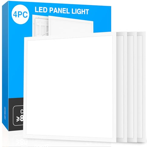 LED Deckenleuchte 59.5x59.5x3.5cm flach – 40W LED Panel mit CCT Farbtemperatur 3000K/4000K/6500K einstellbar – Deckenlampe mit integriertem Netzteil – Rasterleuchte für Büro Wohnzimmer Badezimmer (4)