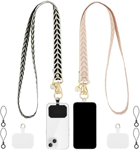 flintronic Cuerda para Movil, Cordón de Correa Colgante para Movil Universal, Ajustable Cuerda para Movil, Cruzada para Cuello, Cordón para el Puño, para Todos los Smartphones