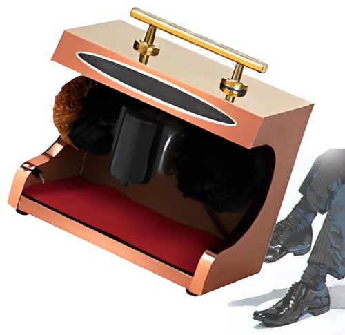 OzcNykt Shoe Polisher, Automatic Induction Shoe Polish, Machine Electric Shoe Brush, for Family Hotel Bank Office Shoe Brushes RoseGold