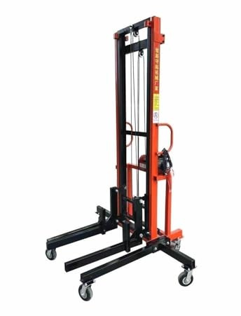 Transpaleta elevadora Instalación de conductos ventilación, plataforma elevadora eléctrica doble brazo, capacidad carga máxima 400 kg