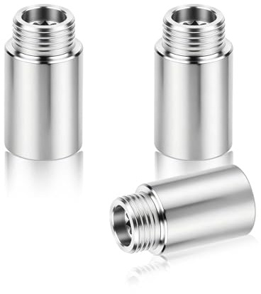 3 boquillas de extensión de acero inoxidable DN15 de 1,27 cm de 40 mm, conector hembra a macho para grifo, tuberías de ducha y extensión de interfaz de válvula