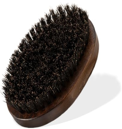 Brosse à barbe en soies de sanglier, Teasing Brosse à Cheveux de Salon en Poils de Sanglier, Brosse Plaquante Cheveux, Brosse a Chignon, pour Femmes Hommes, pour Cheveux Ondulés, Secs ou Abîmés