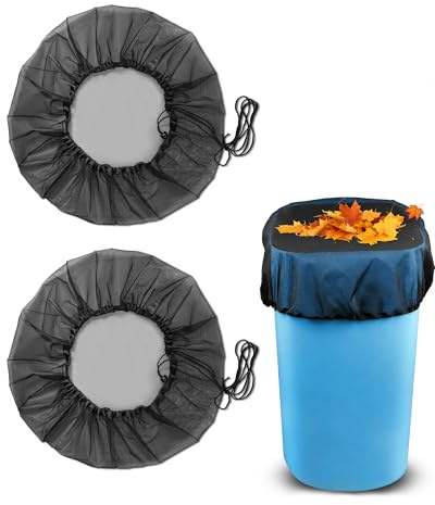 Redes para Depósito de Agua de Lluvia, Cubierta Protectora Ajustable con Cordón, Red Antih Hojas y Mosquitos, Protector para Barril de Lluvia (80CM*2)