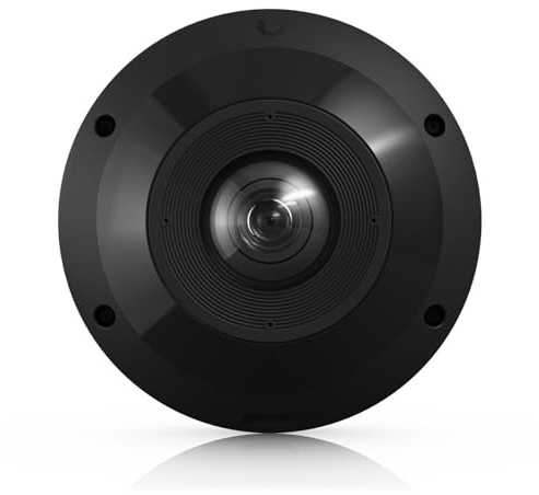 NexaCore Telecamera IP Dome Panoramica 360°, 12 MP, PoE+, Fisheye, Visione Notturna IR 15m, IP66, IK10, Nero, Indoor/Outdoor, 14,7cm