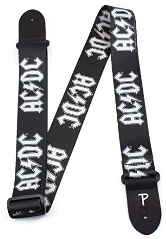 Perri's PLLPCPAC ACDC - Correa de poliéster para guitarra, Negro, 5 cm
