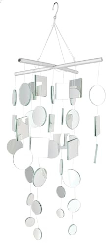 Woodstock Chimes Asli Arts Collection, Mirror Chime, Medium (20'') Capiz Wind Chimes for Outdoor, Patio, Home or Garden Décor (C125)