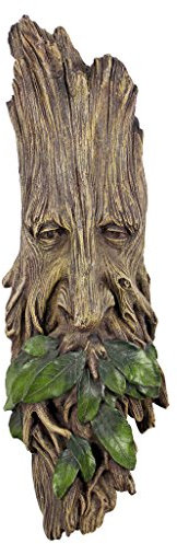 Design Toscano Wilhelm l'uomo dei boschi sussurante Scultura da parete, poliresina, a colori, 38 cm