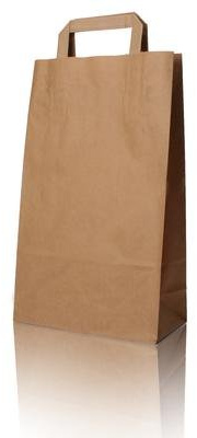 250 Papiertragetaschen Tüten Beutel Papiertaschen 22+10x36cm braun 70g/qm