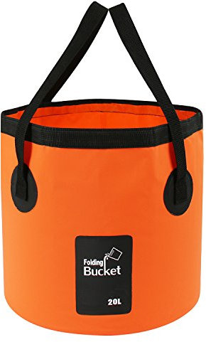 iGreely Folding Bucket - Foldable Camping Storage Container Collapsible Bucket 12L 15L 20L Portable Lightweight Pail for Camping Traveling Hiking Fishing Boating and Gardening (Orange(20L))