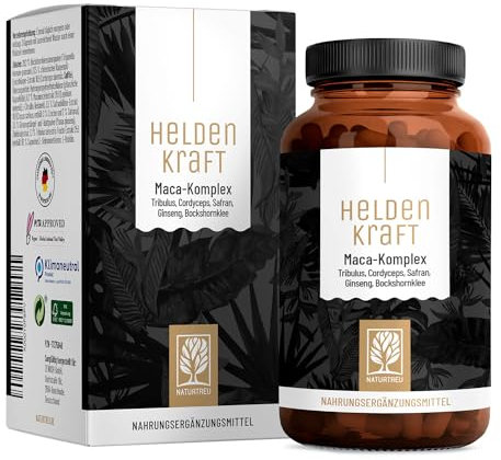 Maca Kapseln hochdosiert - Maca Extrakt mit Tribulus terrestris, Cordyceps, Bockshornklee, Zink, Ginseng, Safran, Selen - 90 Kapsel