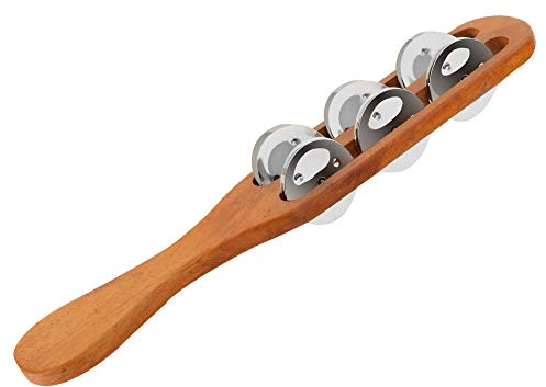 XDrum TS-1 Tambourine Stick - Schellenstab aus Holz - 6 Paar Stahl-Jingles - Glockenstab mit ergonomischem Handgriff von daher ideal für Kinder - Länge: 29,5 cm - Natur | Holzrahmen, Ergonomischer Handgriff, Länge: 29, 5 cm, Breite: 5 cm, Gewicht: ca. 110 g, Farbe: Natur, Rahmen aus Holz