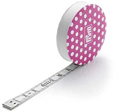 Prym Love Rollmaßband 150 cm, Poly-Fiber-Gewebe, pink/weiß