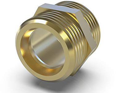 ABA Beul 16001.010.2 Doppelnippel mit Sechskant, Messing, 1