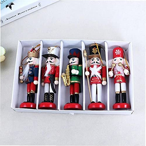 Ayrsjcl Handmade Decoration Kids Nutcracker Soldier 1pcs 12cm Wooden Pendants New Year Decor Ornaments for Xmas Tree Decor