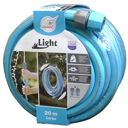 Jardibric - Tuyau d’Arrosage Ø 19 mm - 20 m - Light Anti-Torsion avec Raccord - Grand Débit Jardin