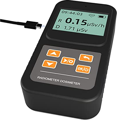 Geiger - Rilevatore di radiazioni nucleari, dispositivo di allarme per contatore di dosaggio Geiger, con display a LED, tendenza grafica, USB, alimentato a batteria, per casa/laboratorio