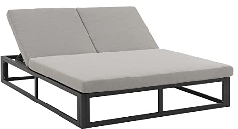 OUTLIV. Anzio Daybed 200 cm x 162 cm aus Aluminium und Polyester in grau, für entspannte Stunden in Ihrem Garten