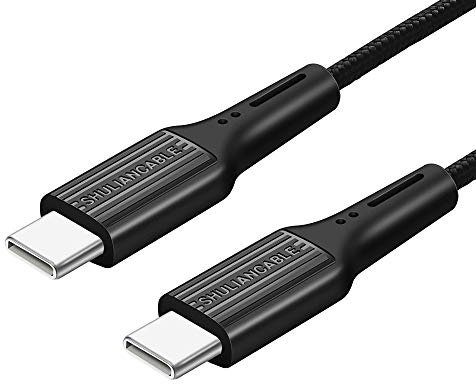 SHULIANCABLE Cavo USB C a USB C, Cavo USB Type-C Ricarica Rapida in Nylon per iPad Pro 2020, MacBook Pro 2020, iPad Air 4, Samsung S20 S10 S9, Xiaomi, Pixel, switch (3M, black C-C)