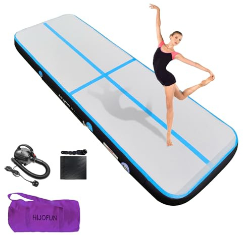 HIJOFUN Uppblåsbara gymnastik, gymnastikmattor, 3/4/5/6 m, 15 cm, höjd träningsmatta, längd golvmatta, uppblåsbar yogamatta, Taekwondo