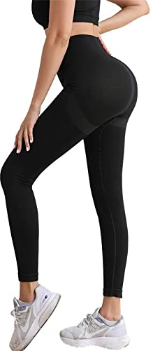 Lishang Legging de Sport Femme Push Up Leggings Taille Haute Scrunch Butt Lift Yoga Pantalon Sport Compression Collants Opaque Slim Fit