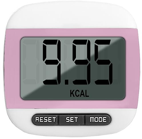 Step Counter for Walking, Portable Walking Pedometer, Sport Pedometer- Distance, Step, Calories and Fitness Tracker for Men, Women and Kids (Pink)