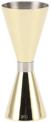 Jigger per Misurare il Tiro per Baristi Jigger in Acciaio Inossidabile 304 Jigger per Baristi Misurazioni in Once Segni di Bevande Alcoliche Festa Perfetta Utensili da Cucina in Argento(Oro Titanio)