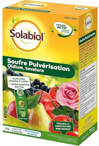 Souffre Pulvérisation SOLABIOL 750g - Protégez Vos Plantes de manière Efficace et écologique.