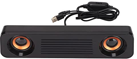 Cyrank Altoparlanti per Computer, Altoparlante da Tavolo USB Cablato, Subwoofer Stereo HiFi Alimentato Tramite USB con Spina da 3,5 Mm Mini Altoparlante Soundbar Portatile per Computer TV