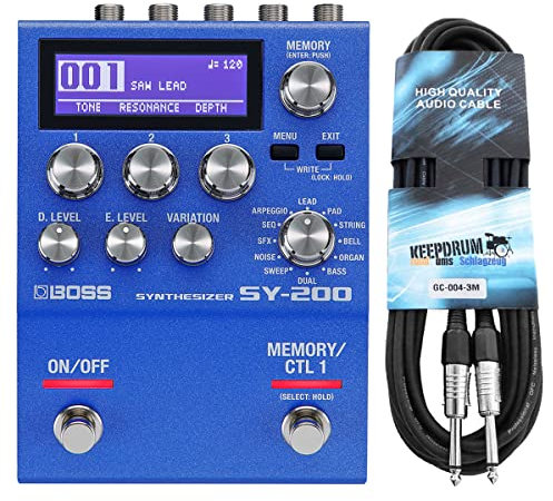 Boss SY-200 Synthesizer Effektgerät + keepdrum Klinkenkabel 3m