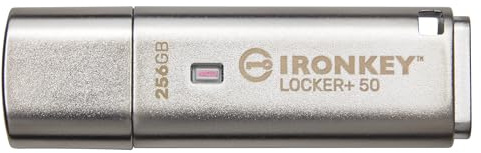 Kingston IronKey Locker+ 50 USB Flash Drive XTS-AES Encrypted for Data Protection with Automatic USBtoCloud Back Up-IKLP50/256GB