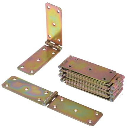 Aqbau® 10er Set Kistenband Scharnier 45 x 200mm aus feuerverzinkt, Schwerlastscharnier, Tischbänder, Gerollte scharniere klappbar, Möbelscharniere, Kistenscharnier, Robuste Türscharnier