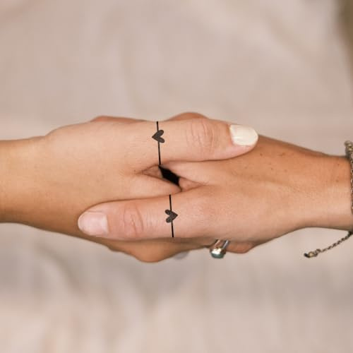 Inkster Tattoo Herz Ring Tattoo | NEU: Verbesserte Qualität | Hautfreundlich & EU Kosmetikzertifiziert | hochwertige Temporäre Tattoos aus pflanzlichen Inhaltsstoffen | wasserfest