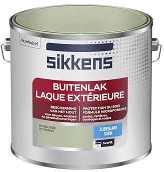 Sikkens - Peinture Laque Extérieure Bois et Fer - Finition tendue, sous-couche intégrée, facile à appliquer - Satin Vert Provence 2,5 L