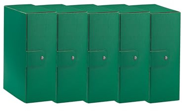 Esselte C32 EUROBOX 25 x 35 cm, rygg 12 cm, grön, 5-pack, 390332180