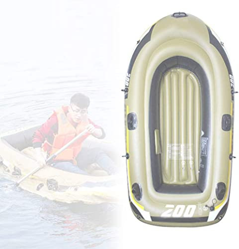 WQZStar Aufblasbares Kajak, 3-Personen-Schlauchboot, zusammenklappbares aufblasbares Kanu aus PVC, 200 kg belastbar, mit 2 Paddelhalterungen zum Angeln und Tauchen
