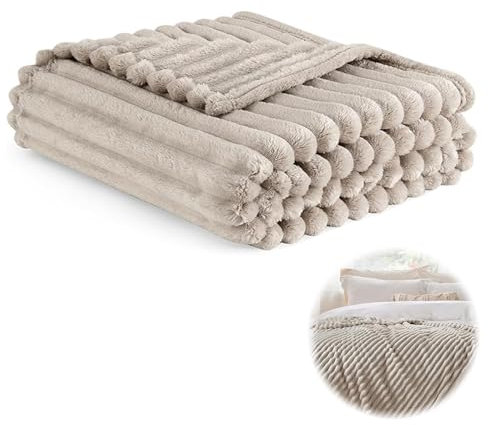 Kuscheldecke Flauschig, Decke Fleecedecke, Cord Decke, Blanket 150x200cm, Weiche Warme Grobe Korddecke, Sofadecke Kuschelig, Überwurf für Bett und Couch