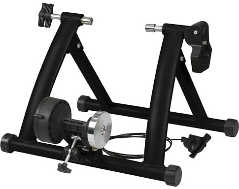 MVTEK Trainingsrolle Easy Roller Trainer Stand Magnetisch Rolle für Heimtraining aus Stahl Training Stand Räder 24/29 Tragkraft max. 135kg Road und MTB Kompatibel Zusammenklappbar