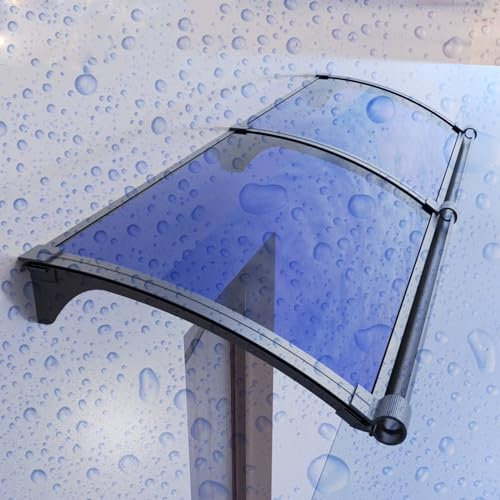 GLMGBP Türvordach für den Außenbereich, modernes Vordach für die Veranda, gewölbte Überdachungen, Polycarbonat-Abdeckung, Fenster-Regenschutz, Markisenfenster, beständig gegen UV-Strahlung, Wasser
