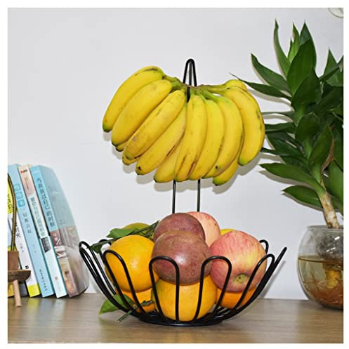 Moderno portafrutta con gancio per banane, cestino per frutta in filo metallico, per riporre la cucina e nization, elegante tavolo da pranzo, decorazione include cestini per pane e altro ancora