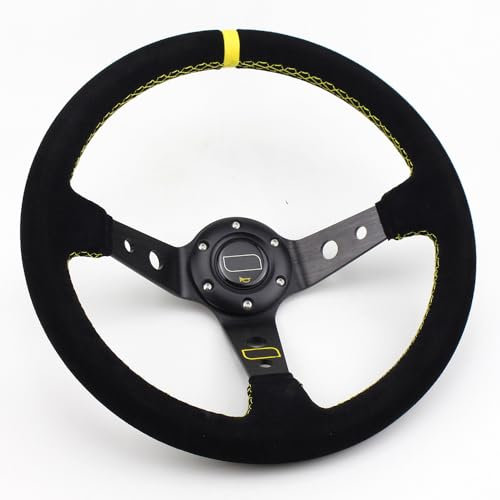 TUOYDJA Lenkrad, LenkräDer 14inch Black Deep Corn Racing Lenkrad Universal Rallye Drift Sport Lenkrad(Dark Grey)